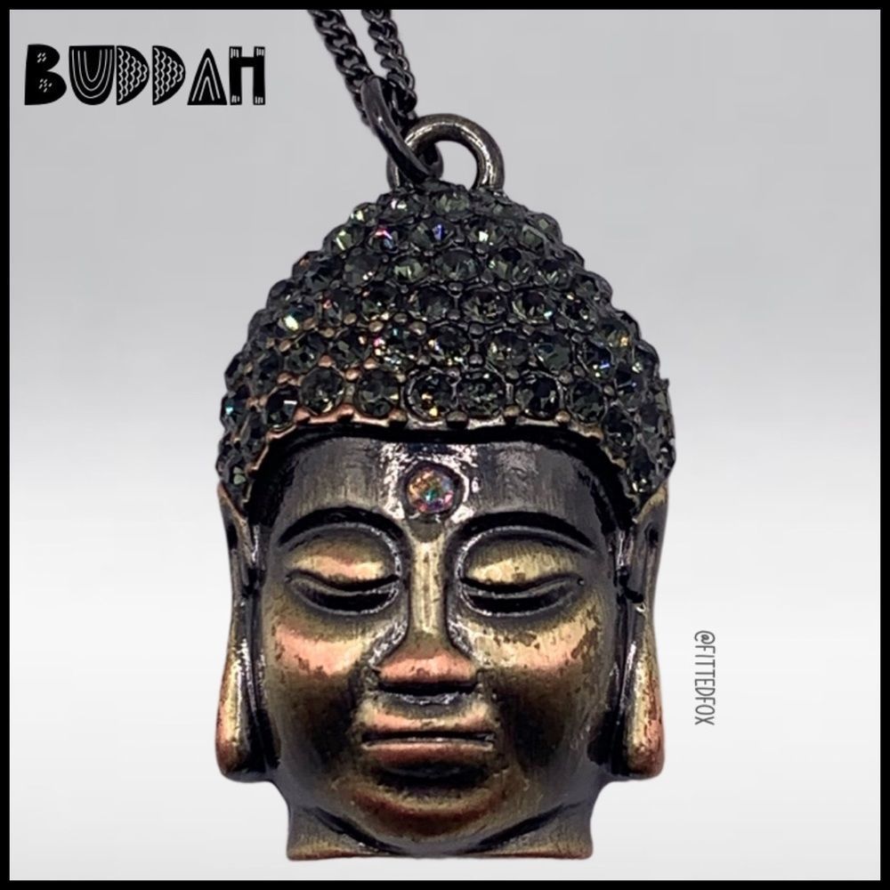 BUDDAH NECKLACE | RUSTIC BRONZE COLOR WITH RHINESTONES | PURCHASED IN SEDONA, AZ